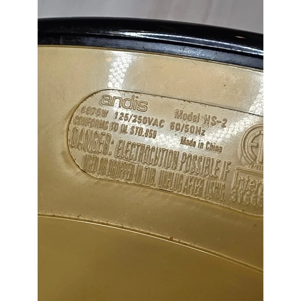 Andis HS-2 Hair Dryer 1875W‎ Handheld Yellow Dual Voltage High Med Low Cool Shot